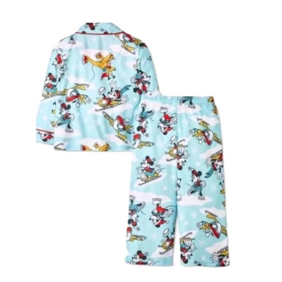 Disney 100 Retro Reimagined Size 12 Months Blue Mickey & Friends 2 Pc Pajama Set - Picture 3 of 6